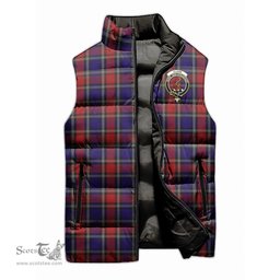 Scottish Clark Red Clan Tartan Puffer Vest, Family Crest Plaid Sleeveless Down Jacket Scottish Plaid Tartan Plaid - ScotsTee - scotstee.com