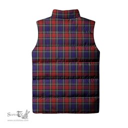Scottish Clark Red Clan Tartan Puffer Vest, Family Crest Plaid Sleeveless Down Jacket Scottish Plaid Tartan Plaid - ScotsTee - scotstee.com
