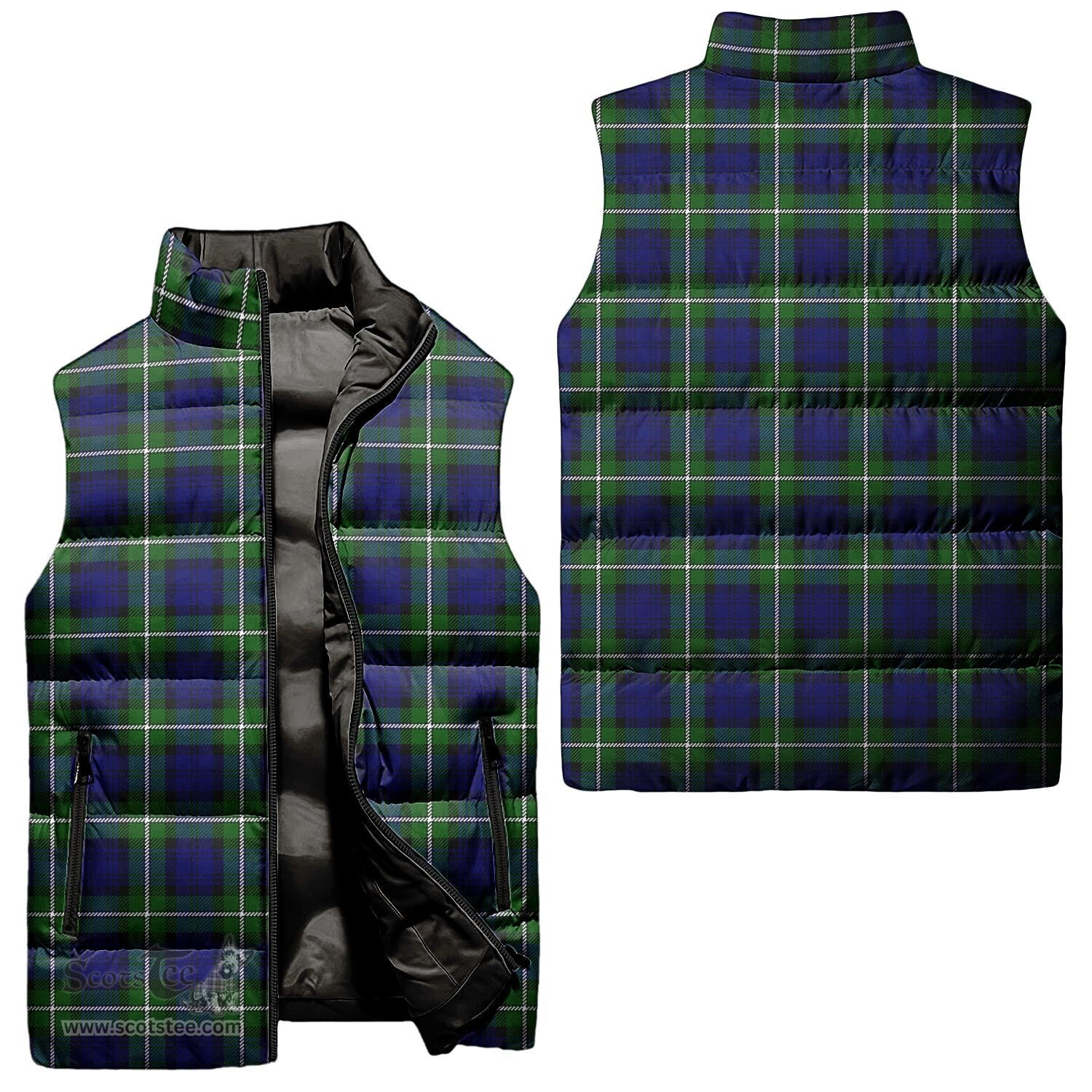 Scottish Forbes Modern Tartan Tartan Puffer Vest, Tartan Plaid Sleeveless Down Jacket Scottish Plaid Tartan Plaid - ScotsTee - scotstee.com