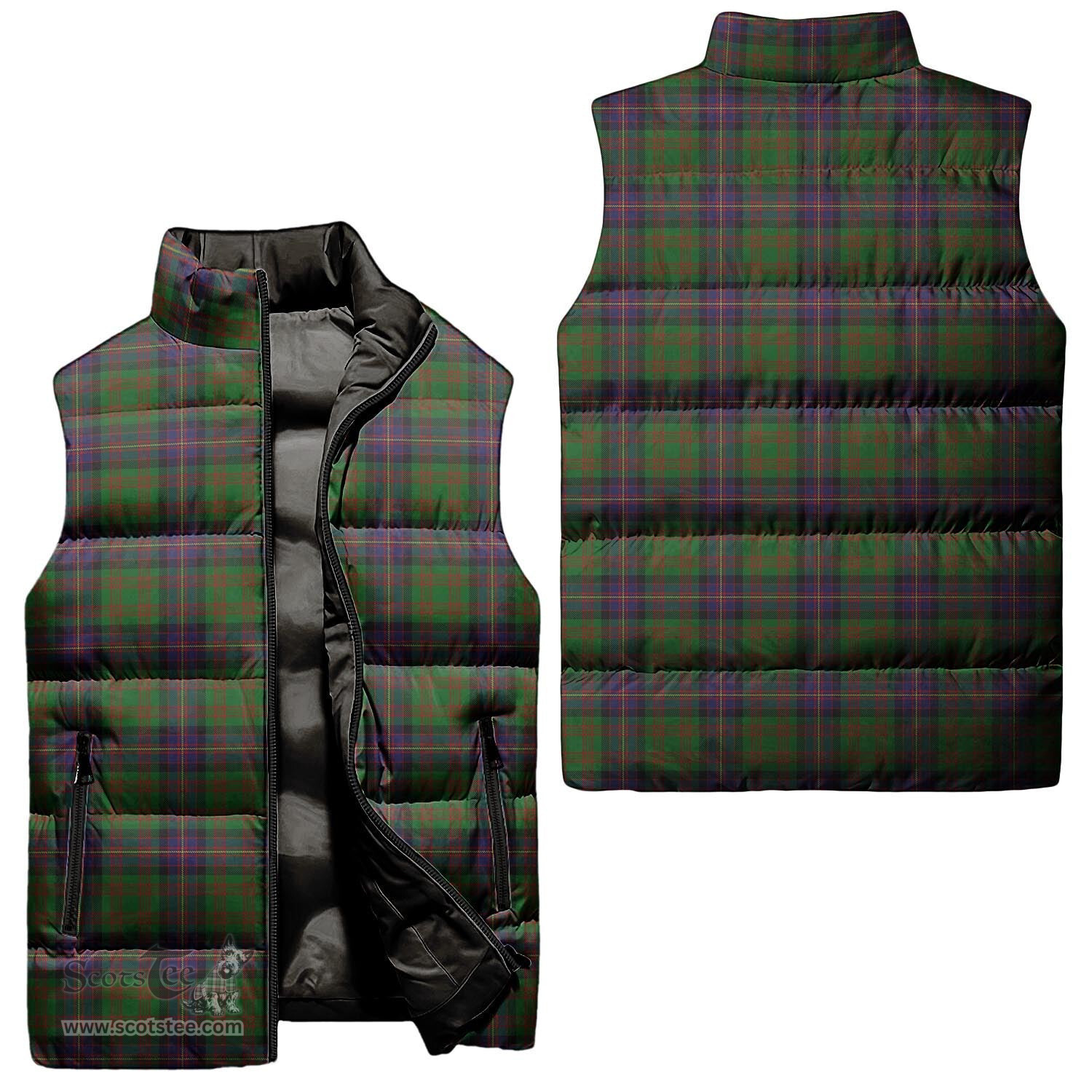 Scottish Cochrane Tartan Tartan Puffer Vest, Tartan Plaid Sleeveless Down Jacket Scottish Plaid Tartan Plaid - ScotsTee - scotstee.com