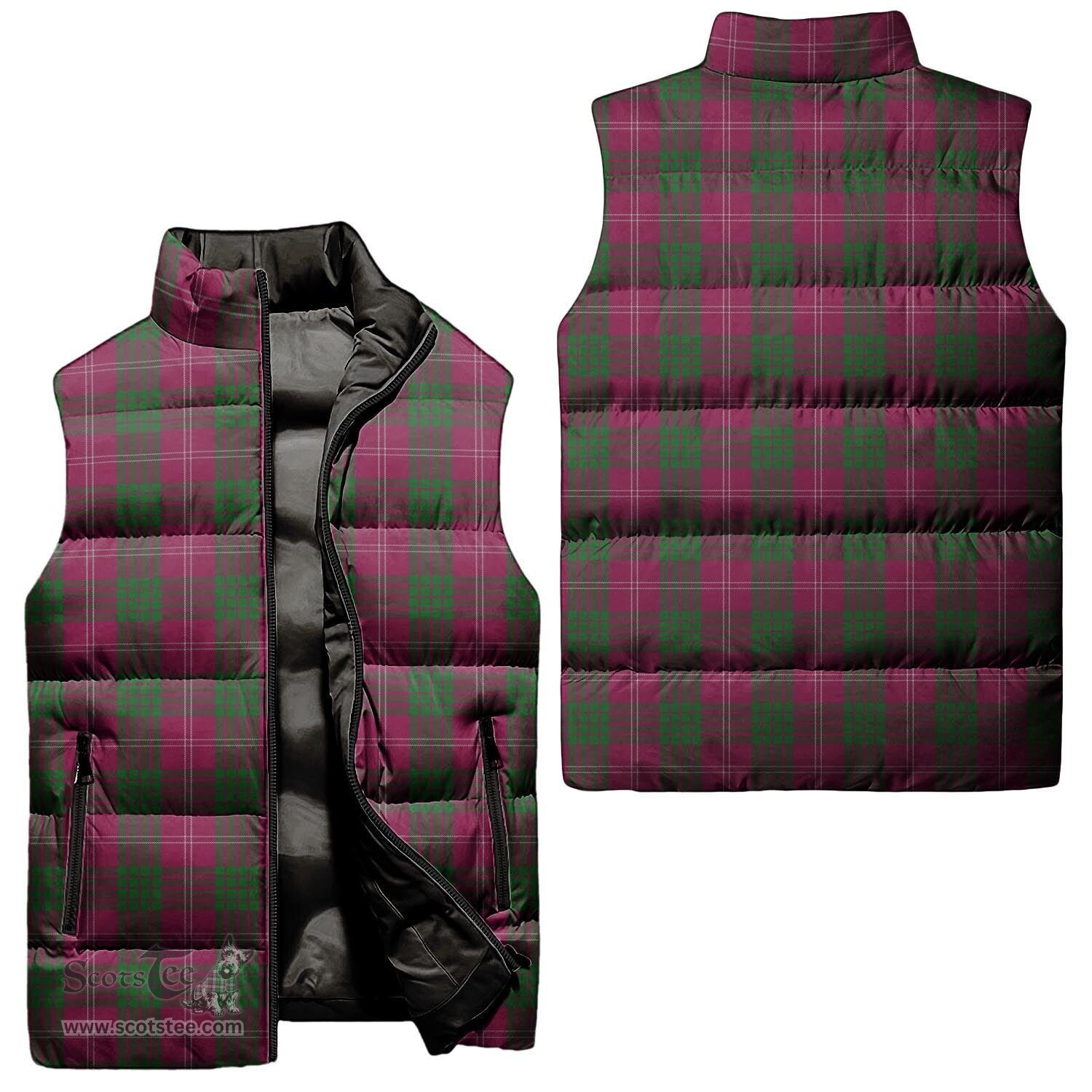Scottish Crawford Tartan Tartan Puffer Vest, Tartan Plaid Sleeveless Down Jacket Scottish Plaid Tartan Plaid - ScotsTee - scotstee.com