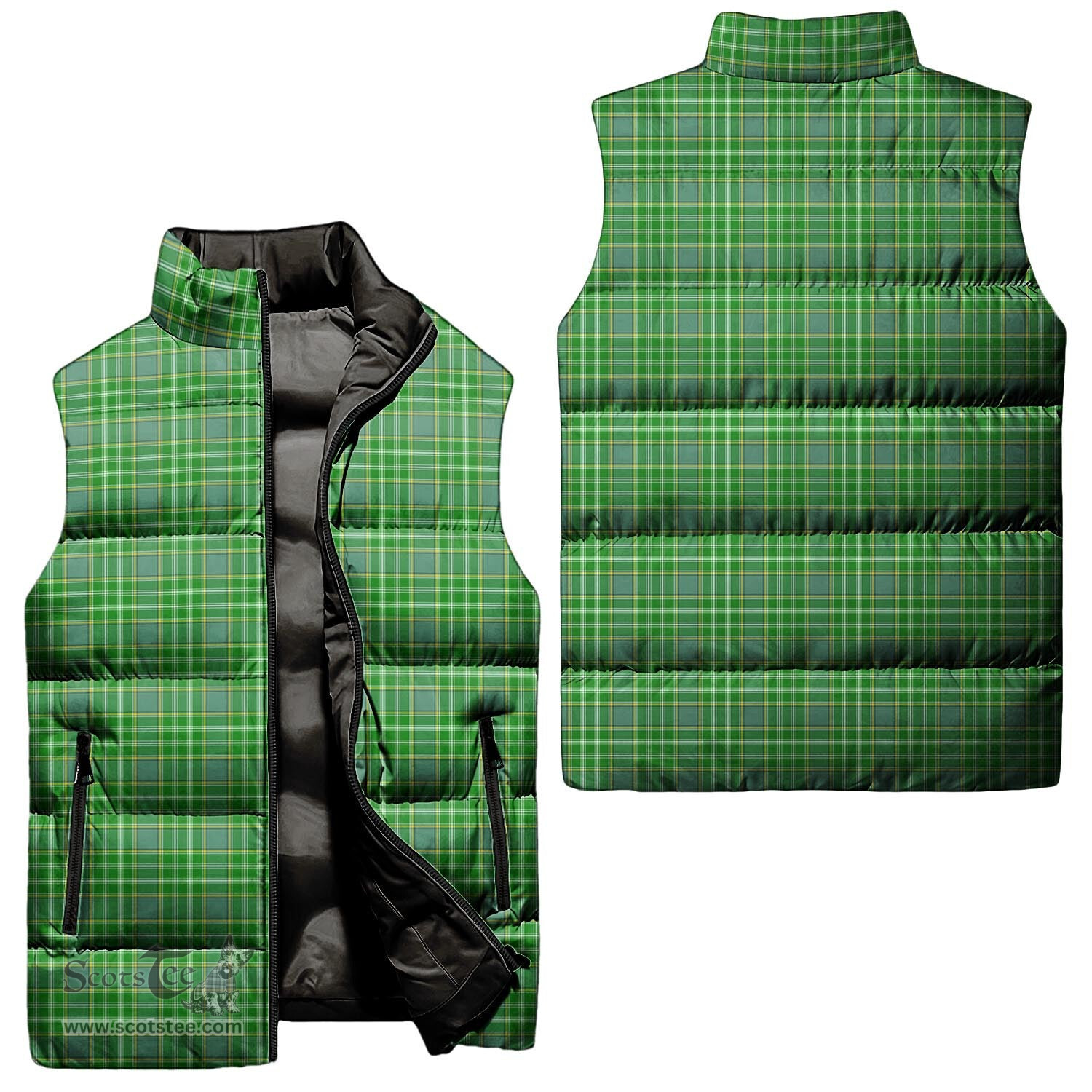 Scottish Currie Tartan Tartan Puffer Vest, Tartan Plaid Sleeveless Down Jacket Scottish Plaid Tartan Plaid - ScotsTee - scotstee.com