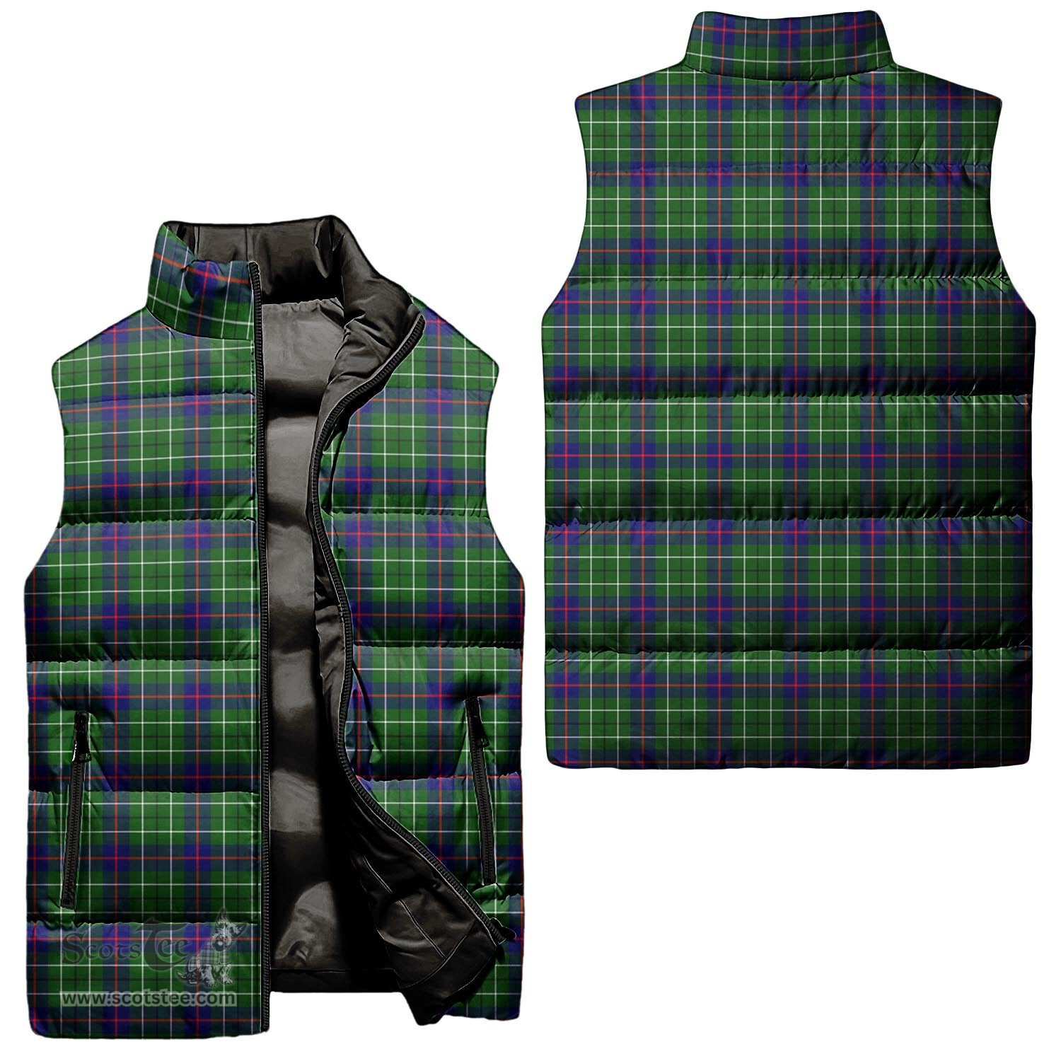 Scottish Duncan Modern Tartan Tartan Puffer Vest, Tartan Plaid Sleeveless Down Jacket Scottish Plaid Tartan Plaid - ScotsTee - scotstee.com
