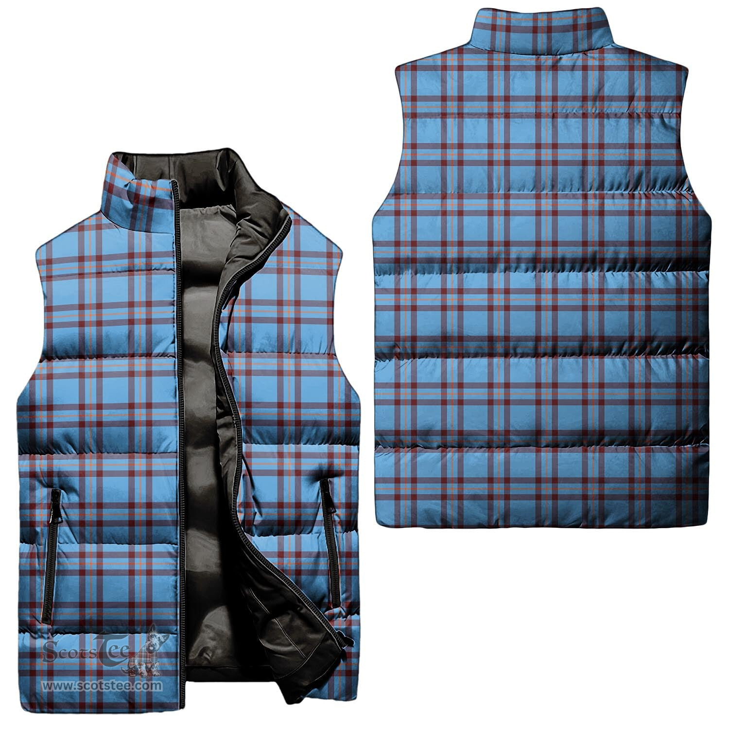 Scottish Elliot Ancient Tartan Tartan Puffer Vest, Tartan Plaid Sleeveless Down Jacket Scottish Plaid Tartan Plaid - ScotsTee - scotstee.com