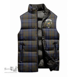 Scottish Douglas Brown Clan Tartan Puffer Vest, Family Crest Plaid Sleeveless Down Jacket Scottish Plaid Tartan Plaid - ScotsTee - scotstee.com