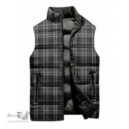 Scottish Clergy Grey Tartan Tartan Puffer Vest, Tartan Plaid Sleeveless Down Jacket Scottish Plaid Tartan Plaid - ScotsTee - scotstee.com