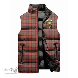 Scottish Cumming Hunting Weathered Clan Tartan Puffer Vest, Family Crest Plaid Sleeveless Down Jacket Scottish Plaid Tartan Plaid - ScotsTee - scotstee.com