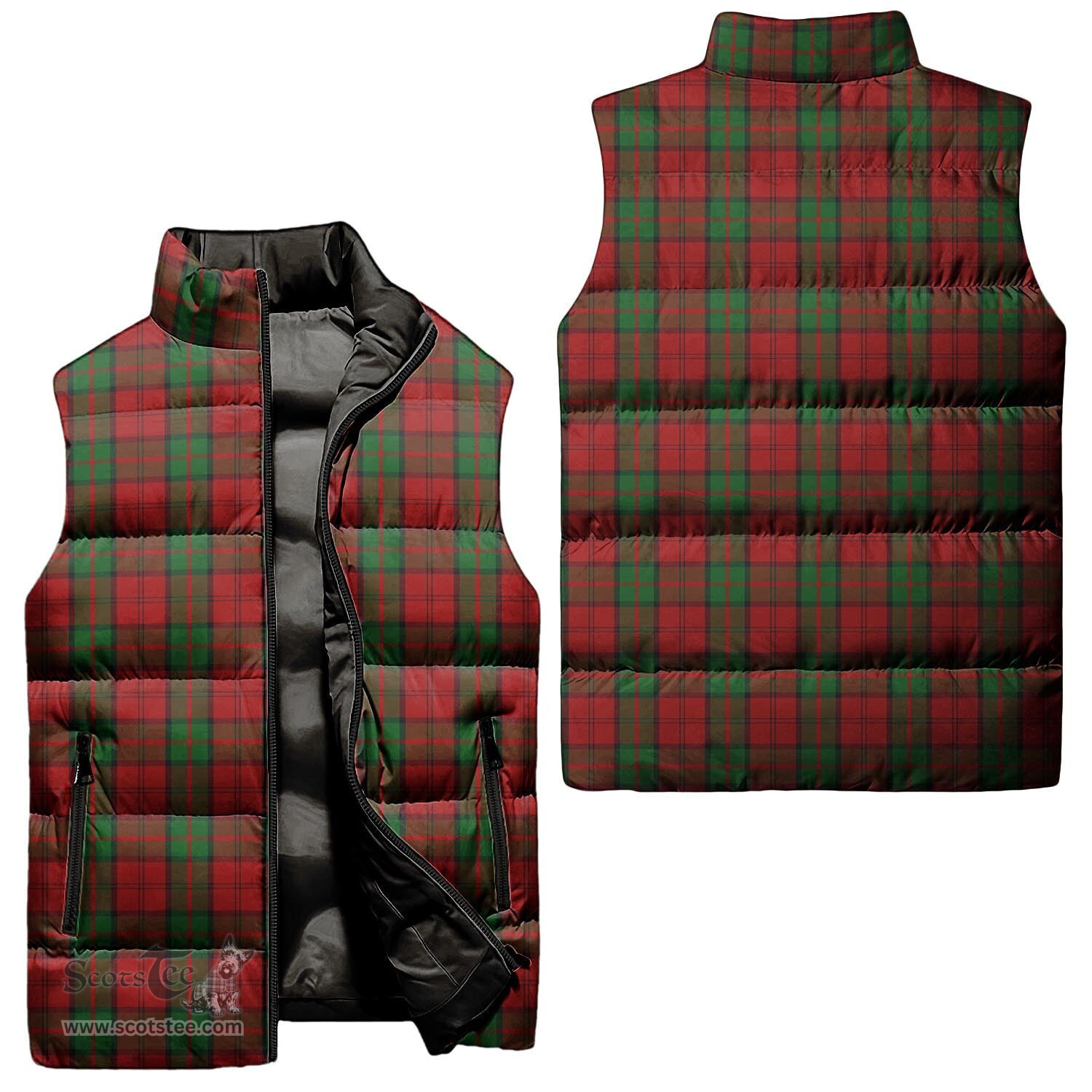 Scottish Dunbar Tartan Tartan Puffer Vest, Tartan Plaid Sleeveless Down Jacket Scottish Plaid Tartan Plaid - ScotsTee - scotstee.com