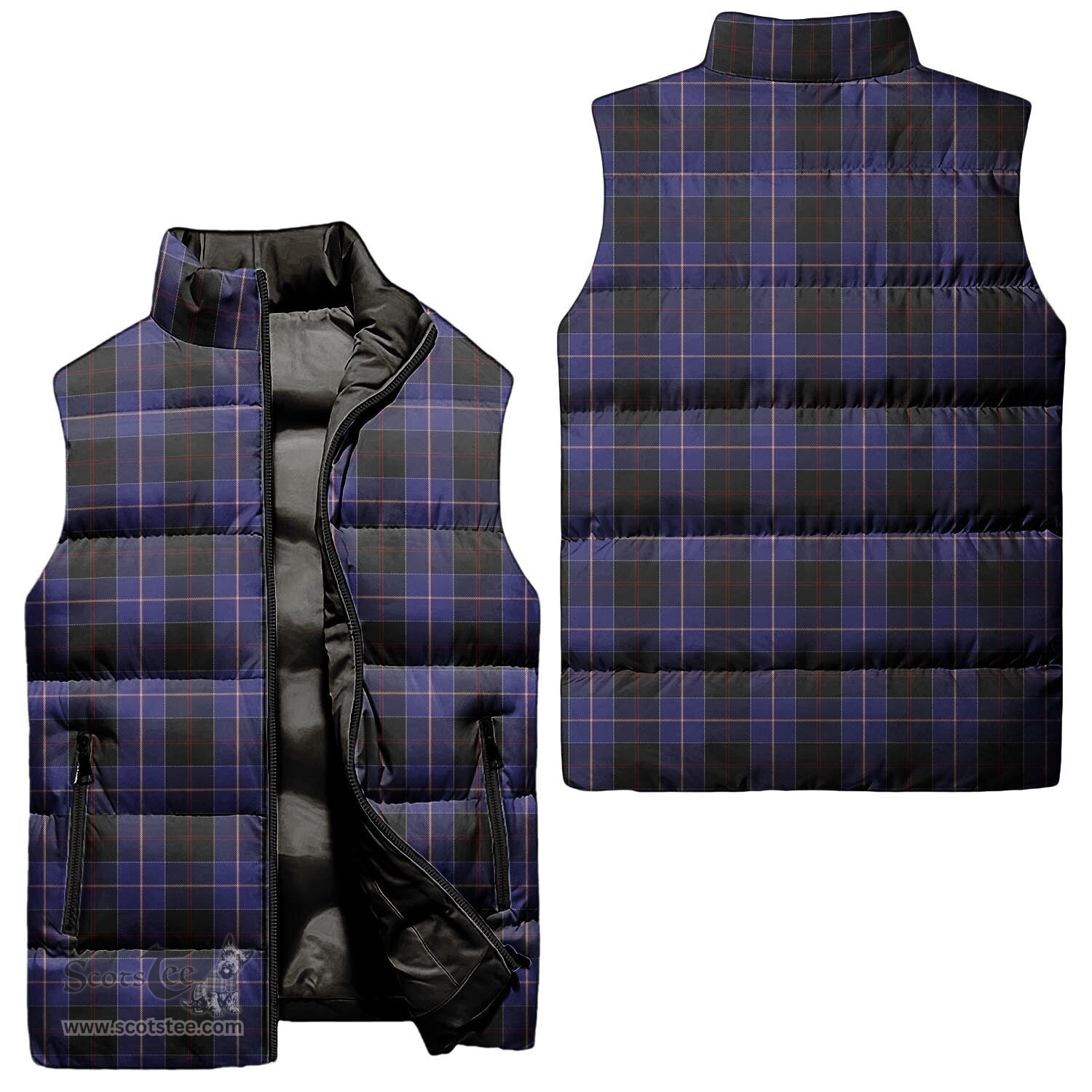 Scottish Dunlop Tartan Tartan Puffer Vest, Tartan Plaid Sleeveless Down Jacket Scottish Plaid Tartan Plaid - ScotsTee - scotstee.com