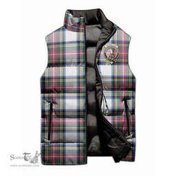 Scottish Dennistoun Clan Tartan Puffer Vest, Family Crest Plaid Sleeveless Down Jacket Scottish Plaid Tartan Plaid - ScotsTee - scotstee.com