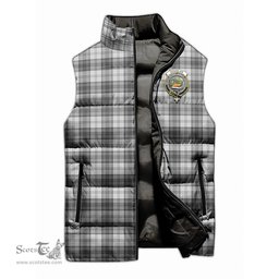Scottish Douglas Grey Modern Clan Tartan Puffer Vest, Family Crest Plaid Sleeveless Down Jacket Scottish Plaid Tartan Plaid - ScotsTee - scotstee.com