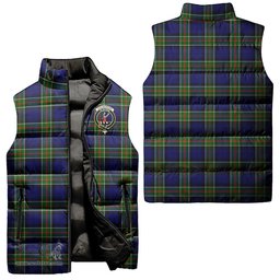Scottish Colquhoun Modern Clan Tartan Puffer Vest, Family Crest Plaid Sleeveless Down Jacket Scottish Plaid Tartan Plaid - ScotsTee - scotstee.com