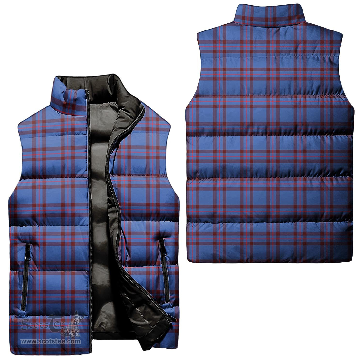 Scottish Elliot Modern Tartan Tartan Puffer Vest, Tartan Plaid Sleeveless Down Jacket Scottish Plaid Tartan Plaid - ScotsTee - scotstee.com