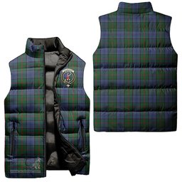 Scottish Colquhoun Clan Tartan Puffer Vest, Family Crest Plaid Sleeveless Down Jacket Scottish Plaid Tartan Plaid - ScotsTee - scotstee.com