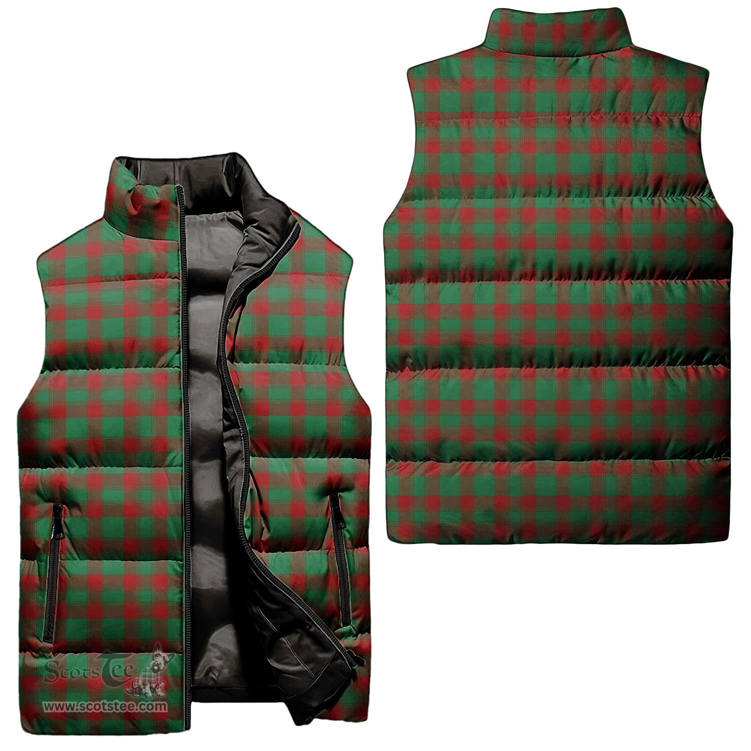 Scottish Donachie Tartan Tartan Puffer Vest, Tartan Plaid Sleeveless Down Jacket Scottish Plaid Tartan Plaid - ScotsTee - scotstee.com