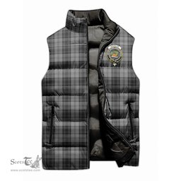 Scottish Douglas Grey Clan Tartan Puffer Vest, Family Crest Plaid Sleeveless Down Jacket Scottish Plaid Tartan Plaid - ScotsTee - scotstee.com