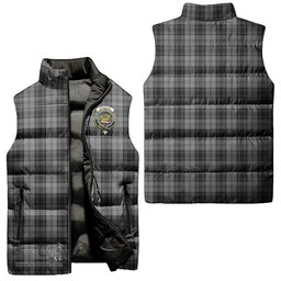 Scottish Douglas Grey Clan Tartan Puffer Vest, Family Crest Plaid Sleeveless Down Jacket Scottish Plaid Tartan Plaid - ScotsTee - scotstee.com