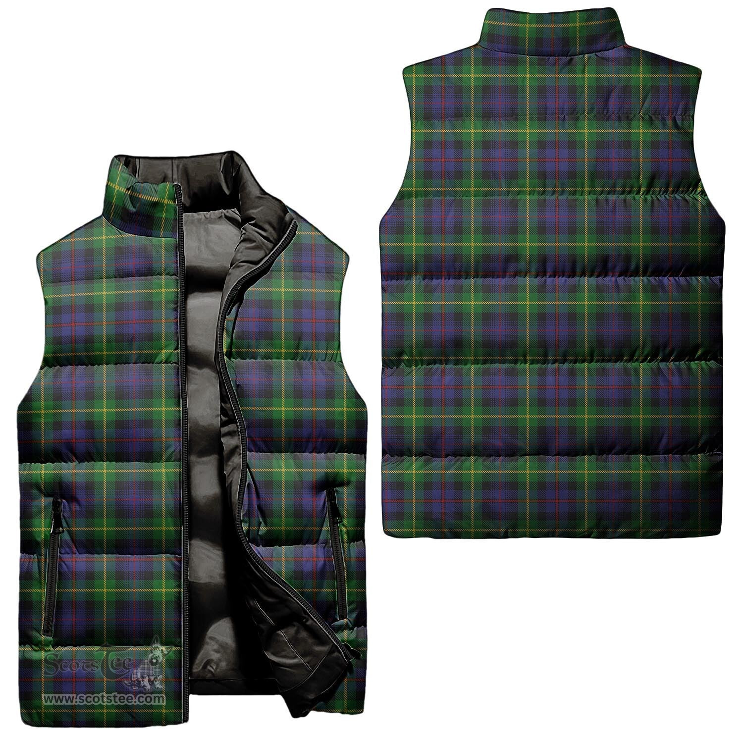 Scottish Farquharson Tartan Tartan Puffer Vest, Tartan Plaid Sleeveless Down Jacket Scottish Plaid Tartan Plaid - ScotsTee - scotstee.com