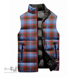 Scottish Dalmahoy Tartan Tartan Puffer Vest, Tartan Plaid Sleeveless Down Jacket Scottish Plaid Tartan Plaid - ScotsTee - scotstee.com