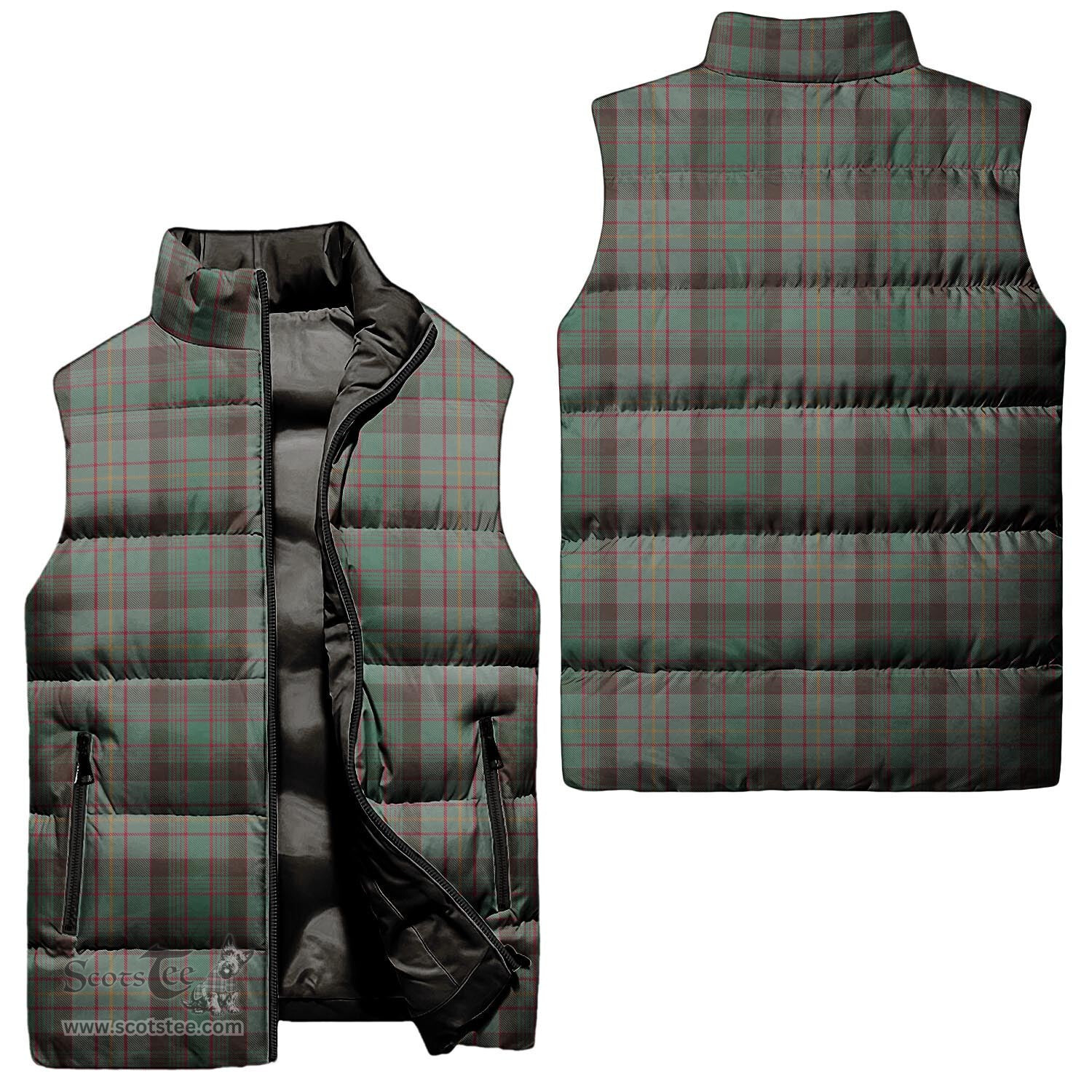 Scottish Cochrane Hunting Tartan Tartan Puffer Vest, Tartan Plaid Sleeveless Down Jacket Scottish Plaid Tartan Plaid - ScotsTee - scotstee.com