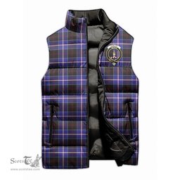 Scottish Dunlop Modern Clan Tartan Puffer Vest, Family Crest Plaid Sleeveless Down Jacket Scottish Plaid Tartan Plaid - ScotsTee - scotstee.com