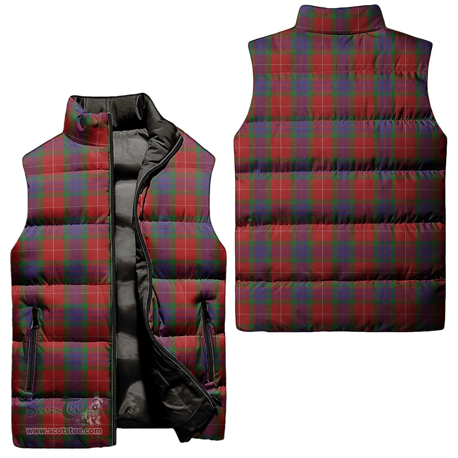 Scottish Fraser Tartan Tartan Puffer Vest, Tartan Plaid Sleeveless Down Jacket Scottish Plaid Tartan Plaid - ScotsTee - scotstee.com