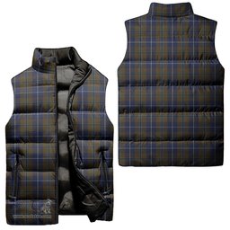 Scottish Douglas Brown Tartan Tartan Puffer Vest, Tartan Plaid Sleeveless Down Jacket Scottish Plaid Tartan Plaid - ScotsTee - scotstee.com