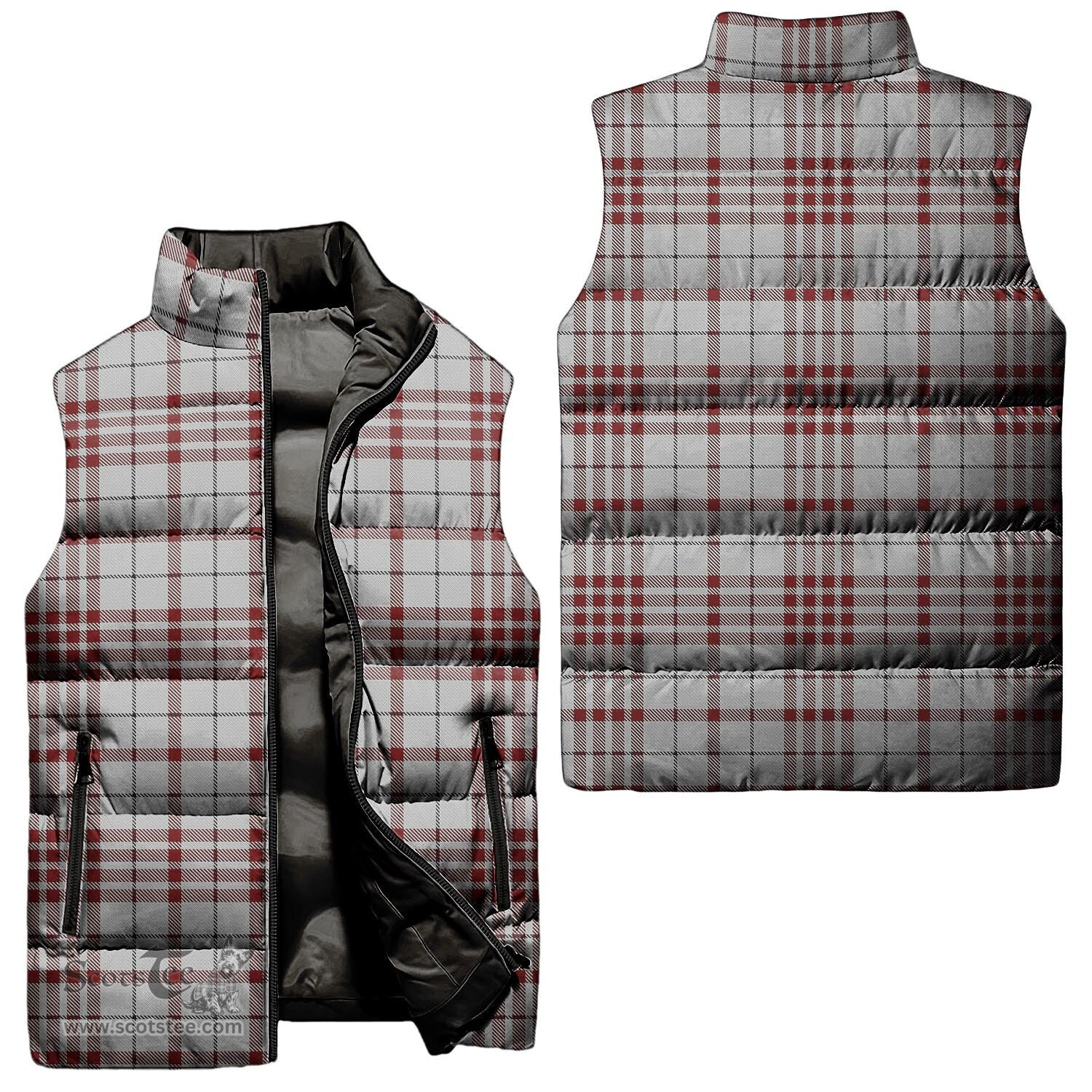 Scottish Clayton Tartan Tartan Puffer Vest, Tartan Plaid Sleeveless Down Jacket Scottish Plaid Tartan Plaid - ScotsTee - scotstee.com