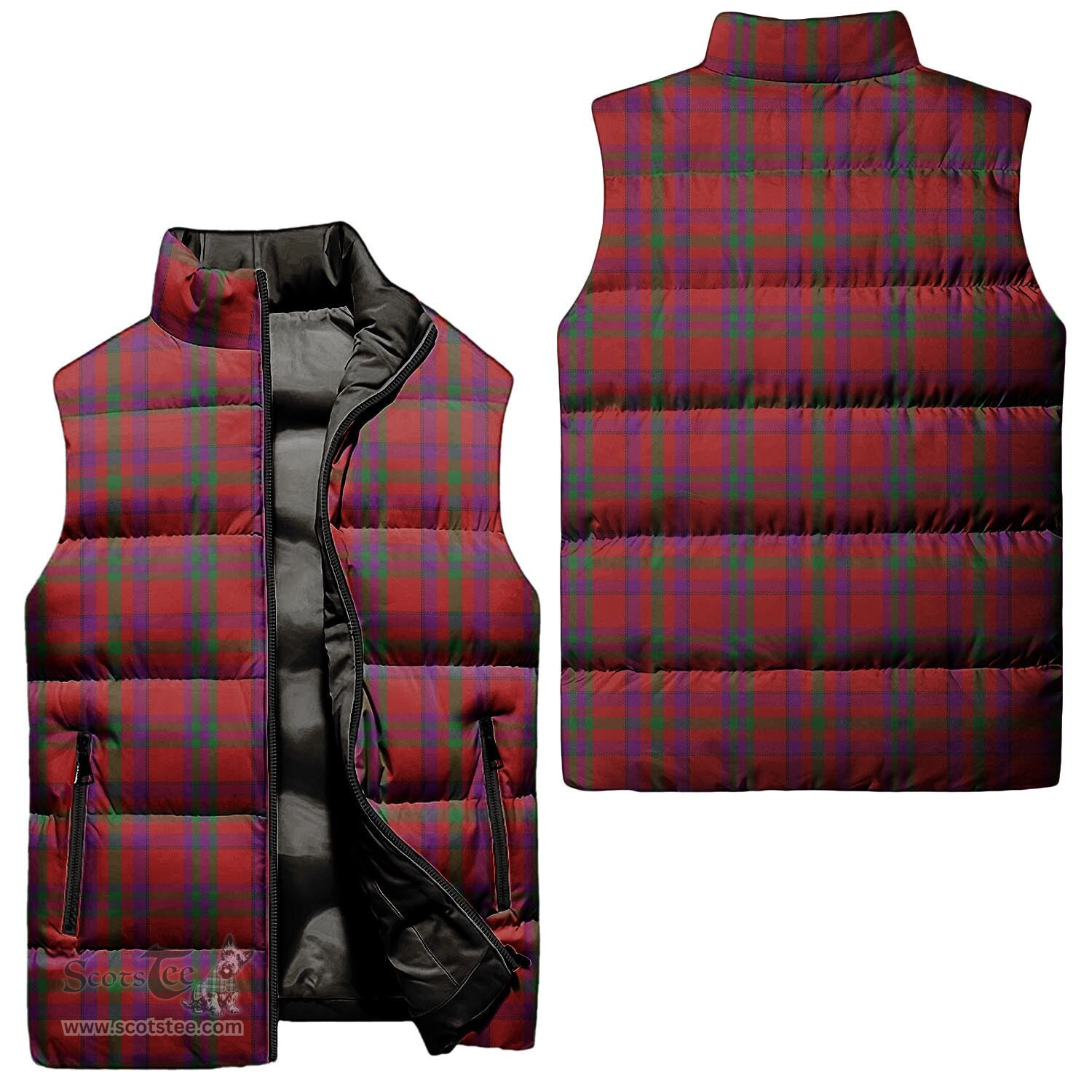 Scottish Fiddes Tartan Tartan Puffer Vest, Tartan Plaid Sleeveless Down Jacket Scottish Plaid Tartan Plaid - ScotsTee - scotstee.com
