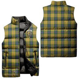 Scottish Fraser Yellow Clan Tartan Puffer Vest, Family Crest Plaid Sleeveless Down Jacket Scottish Plaid Tartan Plaid - ScotsTee - scotstee.com