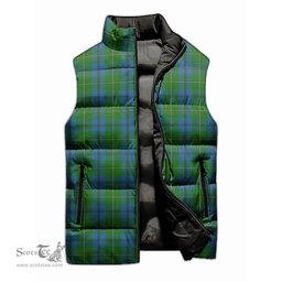 Scottish Johnstone (Johnston) Tartan Tartan Puffer Vest, Tartan Plaid Sleeveless Down Jacket Scottish Plaid Tartan Plaid - ScotsTee - scotstee.com