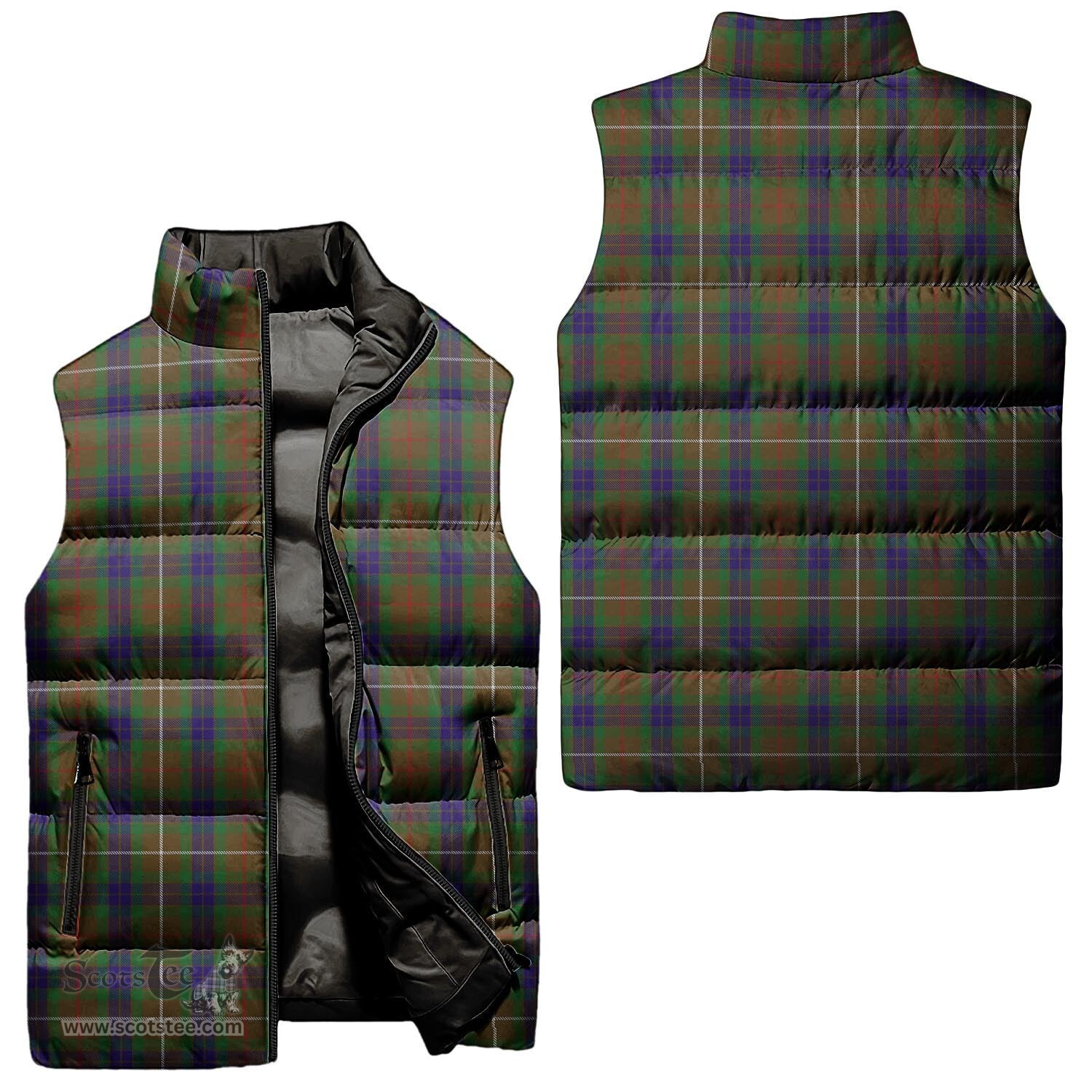 Scottish Fraser Hunting Tartan Tartan Puffer Vest, Tartan Plaid Sleeveless Down Jacket Scottish Plaid Tartan Plaid - ScotsTee - scotstee.com