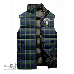 Scottish Lamont Modern Clan Tartan Puffer Vest, Family Crest Plaid Sleeveless Down Jacket Scottish Plaid Tartan Plaid - ScotsTee - scotstee.com