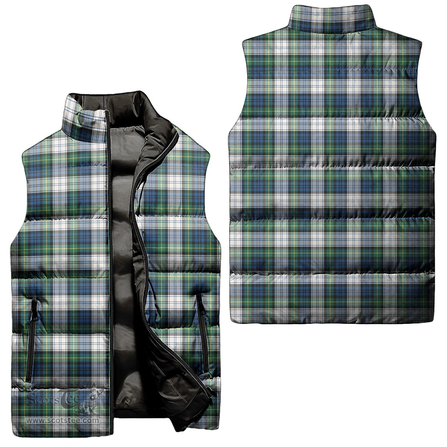 Scottish Gordon Dress Ancient Tartan Tartan Puffer Vest, Tartan Plaid Sleeveless Down Jacket Scottish Plaid Tartan Plaid - ScotsTee - scotstee.com