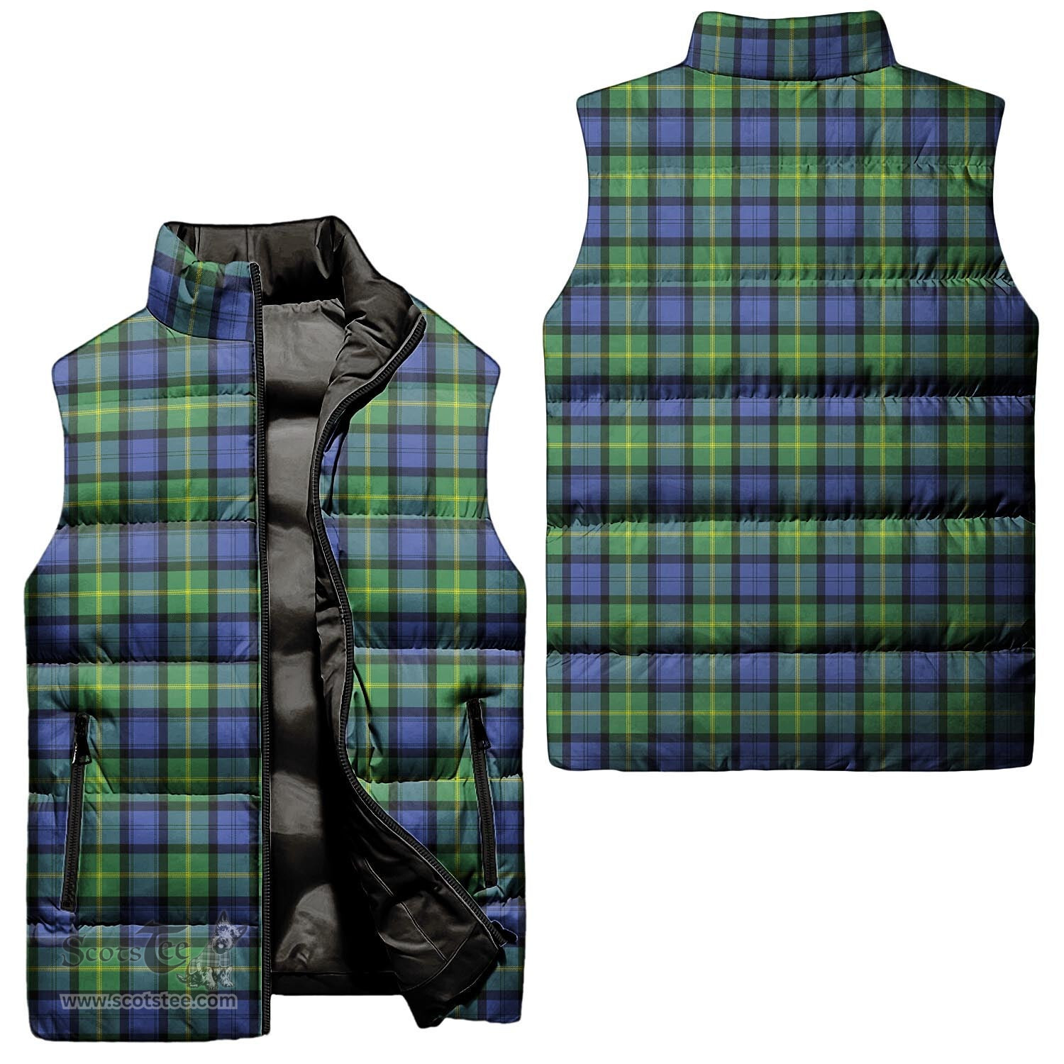 Scottish Gordon Old Ancient Tartan Tartan Puffer Vest, Tartan Plaid Sleeveless Down Jacket Scottish Plaid Tartan Plaid - ScotsTee - scotstee.com
