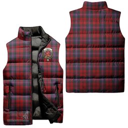 Scottish Kelly of Sleat Red Clan Tartan Puffer Vest, Family Crest Plaid Sleeveless Down Jacket Scottish Plaid Tartan Plaid - ScotsTee - scotstee.com