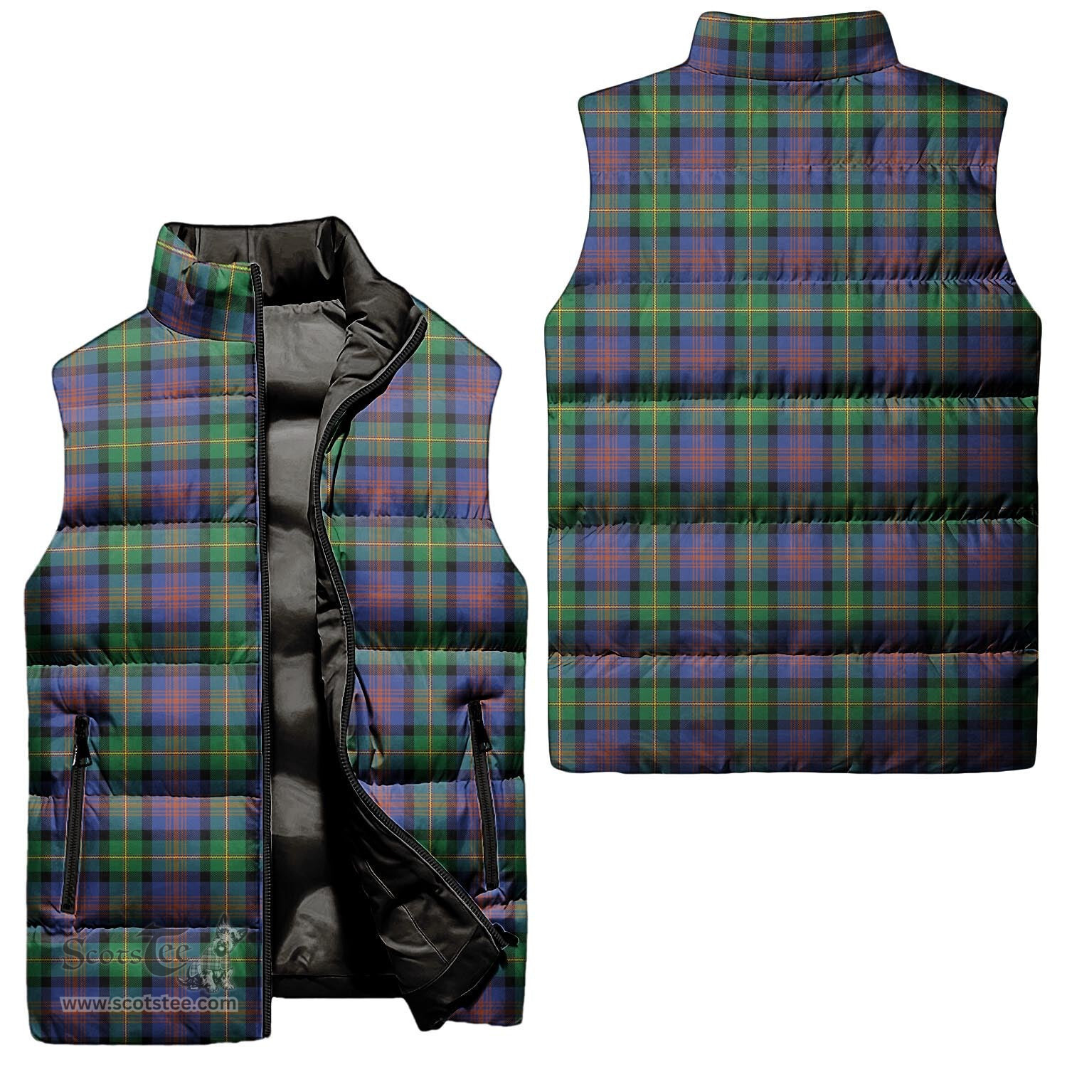 Scottish Logan Ancient Tartan Tartan Puffer Vest, Tartan Plaid Sleeveless Down Jacket Scottish Plaid Tartan Plaid - ScotsTee - scotstee.com