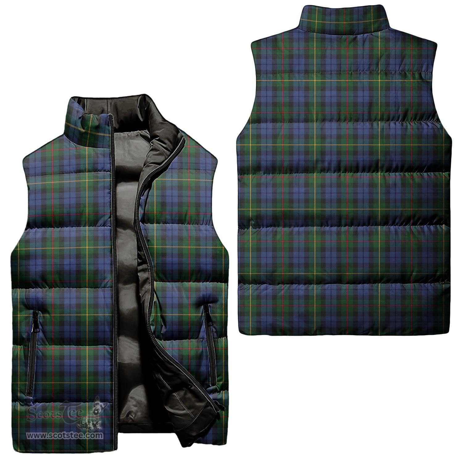 Scottish Gow Hunting Tartan Tartan Puffer Vest, Tartan Plaid Sleeveless Down Jacket Scottish Plaid Tartan Plaid - ScotsTee - scotstee.com