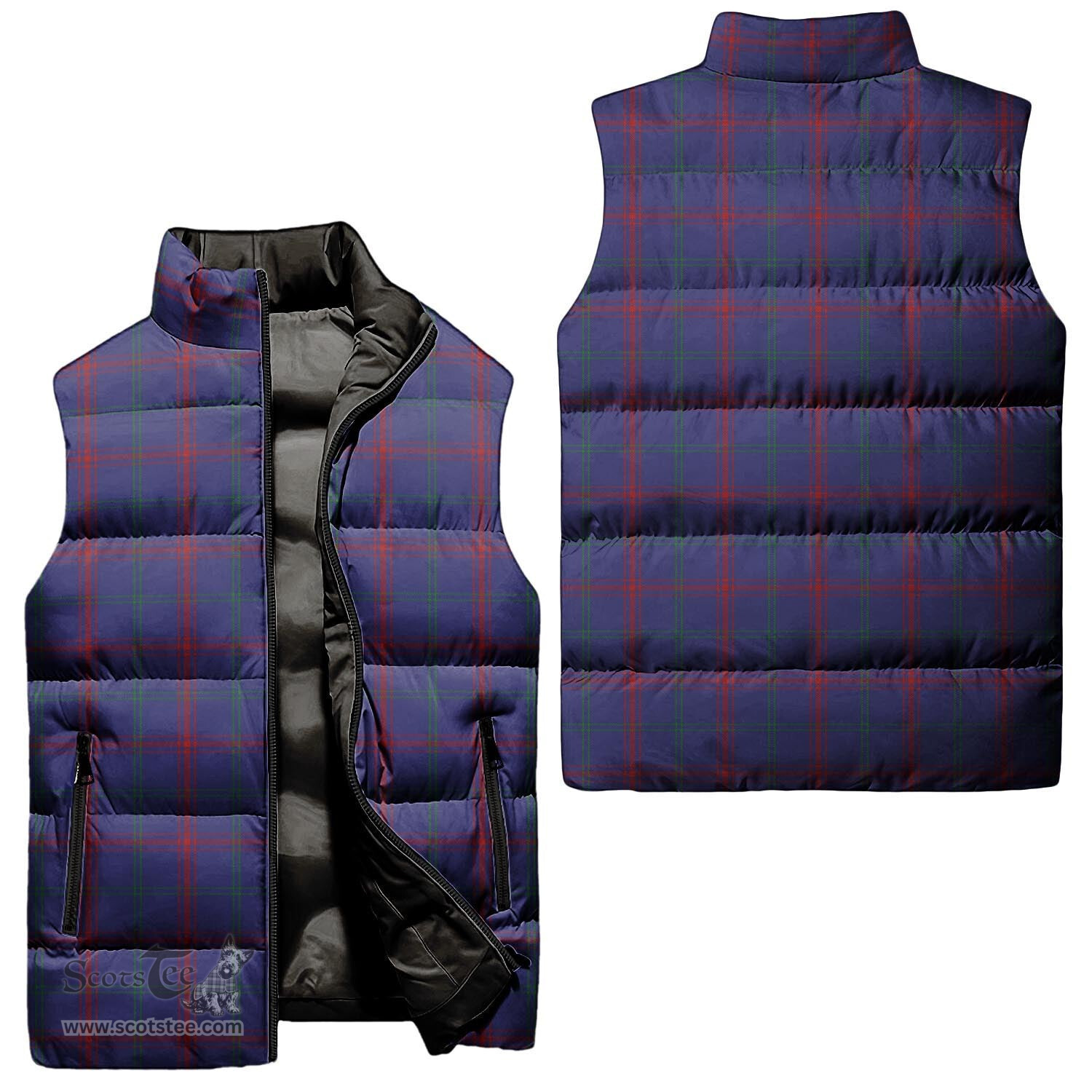 Scottish Lynch Tartan Tartan Puffer Vest, Tartan Plaid Sleeveless Down Jacket Scottish Plaid Tartan Plaid - ScotsTee - scotstee.com