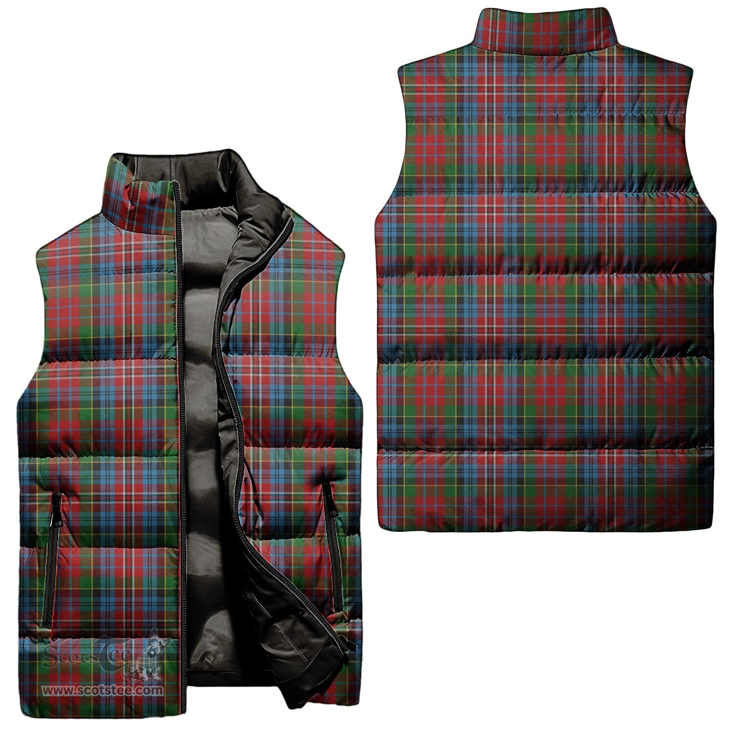 Scottish Kidd Tartan Tartan Puffer Vest, Tartan Plaid Sleeveless Down Jacket Scottish Plaid Tartan Plaid - ScotsTee - scotstee.com