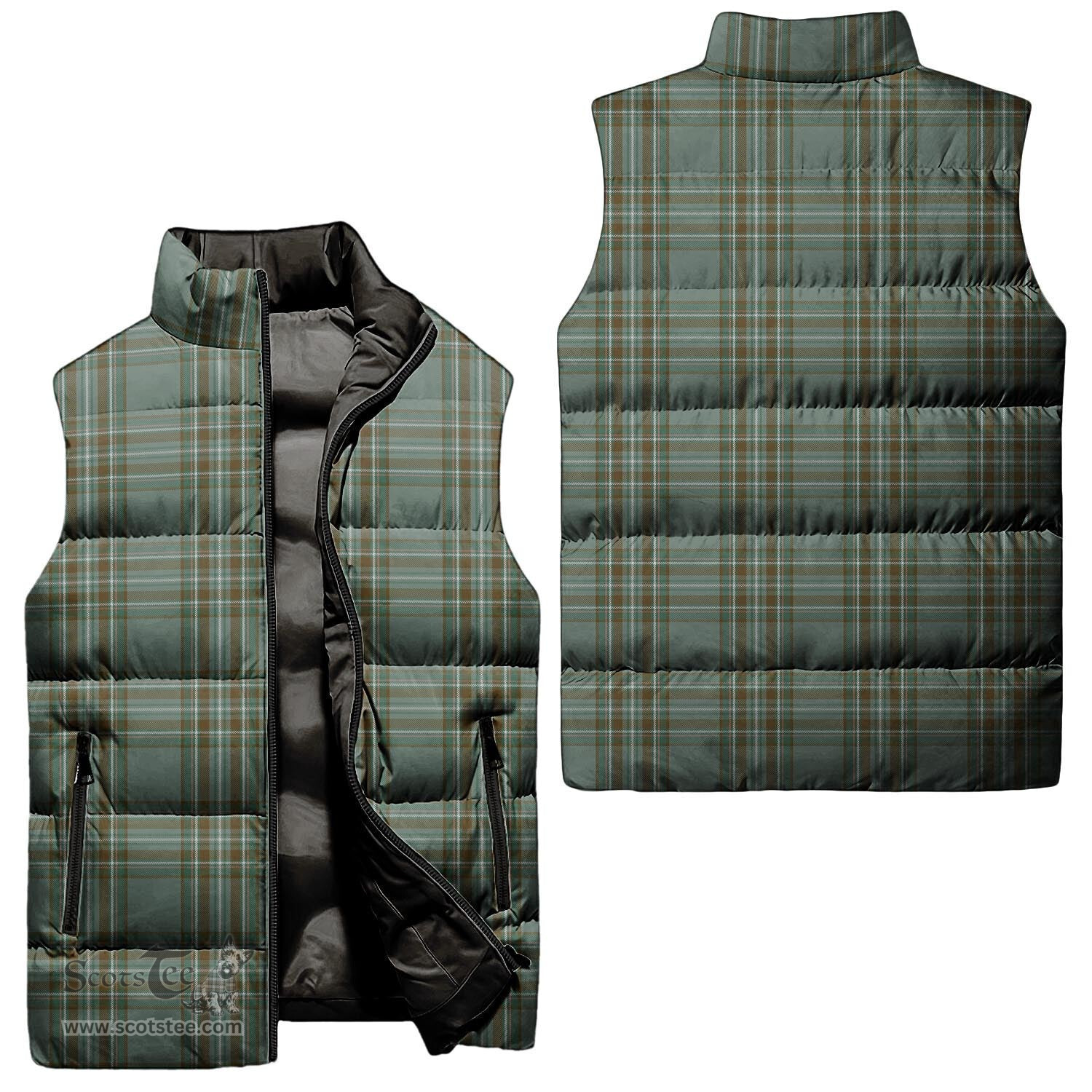 Scottish Kelly Dress Tartan Tartan Puffer Vest, Tartan Plaid Sleeveless Down Jacket Scottish Plaid Tartan Plaid - ScotsTee - scotstee.com