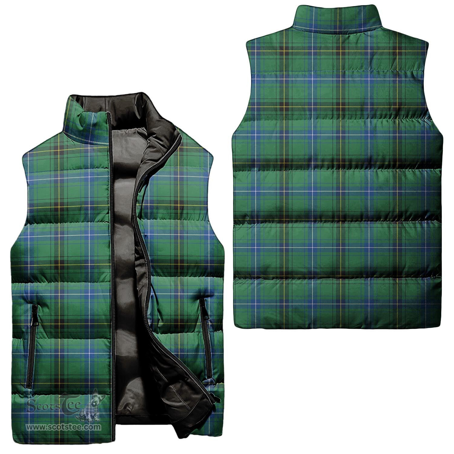 Scottish Henderson Ancient Tartan Tartan Puffer Vest, Tartan Plaid Sleeveless Down Jacket Scottish Plaid Tartan Plaid - ScotsTee - scotstee.com