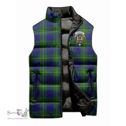 Scottish Johnstone Modern Clan Tartan Puffer Vest, Family Crest Plaid Sleeveless Down Jacket Scottish Plaid Tartan Plaid - ScotsTee - scotstee.com
