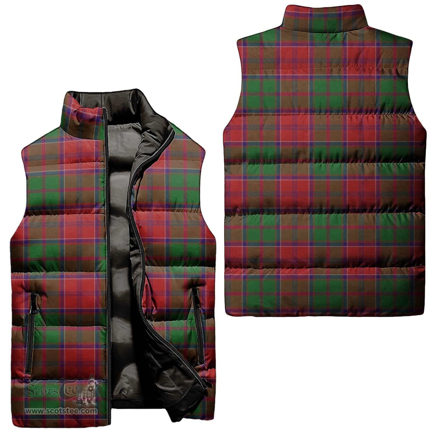 Scottish Grant Tartan Tartan Puffer Vest, Tartan Plaid Sleeveless Down Jacket Scottish Plaid Tartan Plaid - ScotsTee - scotstee.com