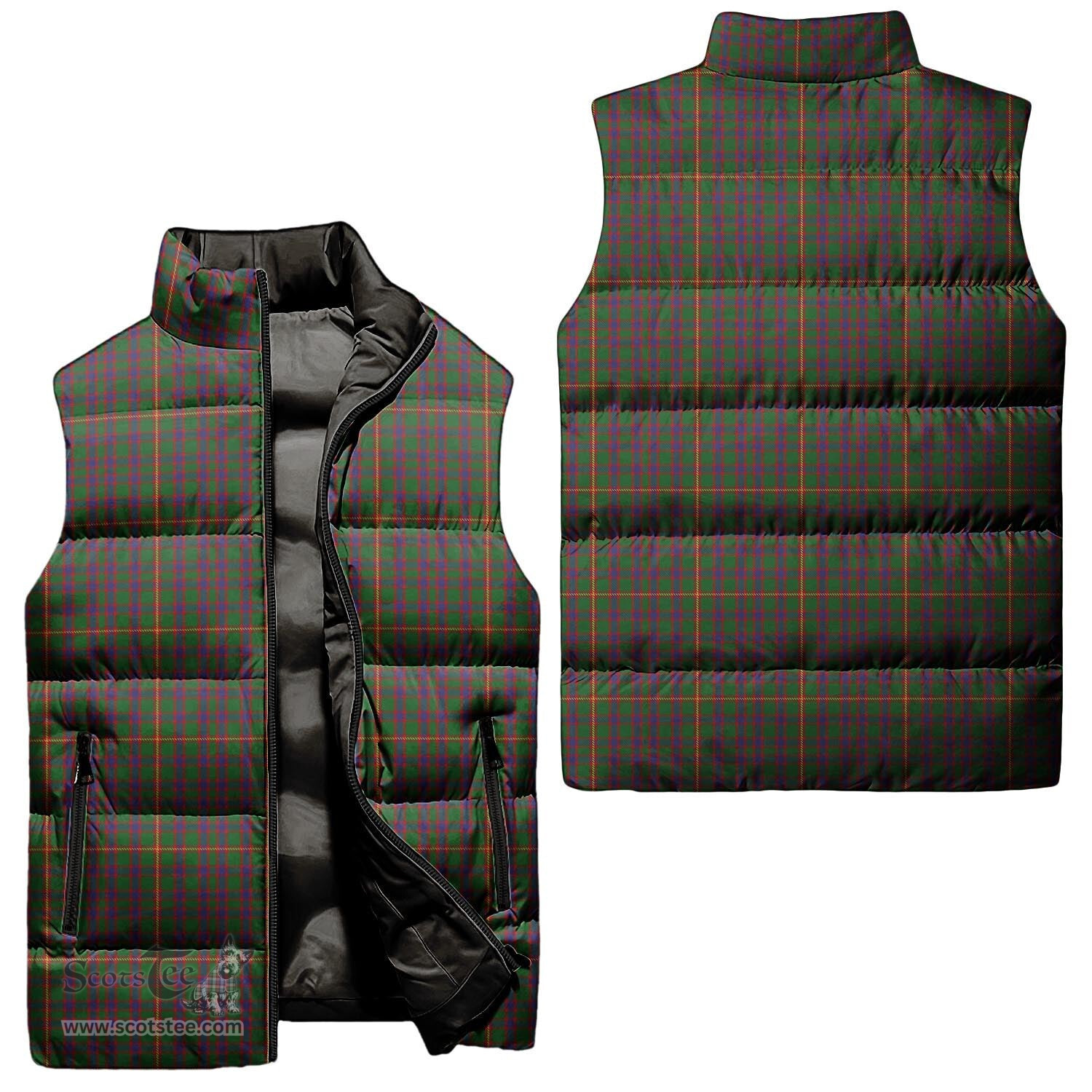 Scottish Hall Tartan Tartan Puffer Vest, Tartan Plaid Sleeveless Down Jacket Scottish Plaid Tartan Plaid - ScotsTee - scotstee.com