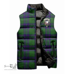 Scottish Lockhart Modern Clan Tartan Puffer Vest, Family Crest Plaid Sleeveless Down Jacket Scottish Plaid Tartan Plaid - ScotsTee - scotstee.com