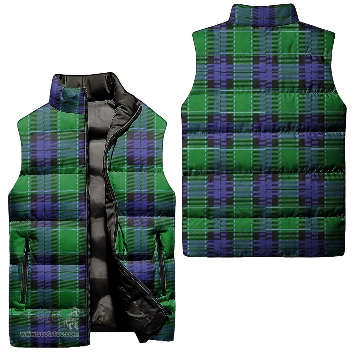 Scottish Haldane Tartan Tartan Puffer Vest, Tartan Plaid Sleeveless Down Jacket Scottish Plaid Tartan Plaid - ScotsTee - scotstee.com