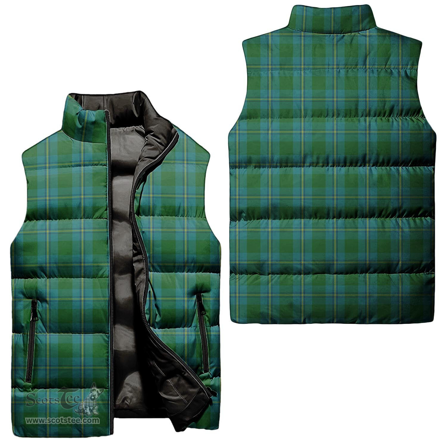 Scottish Irvine of Bonshaw Tartan Tartan Puffer Vest, Tartan Plaid Sleeveless Down Jacket Scottish Plaid Tartan Plaid - ScotsTee - scotstee.com