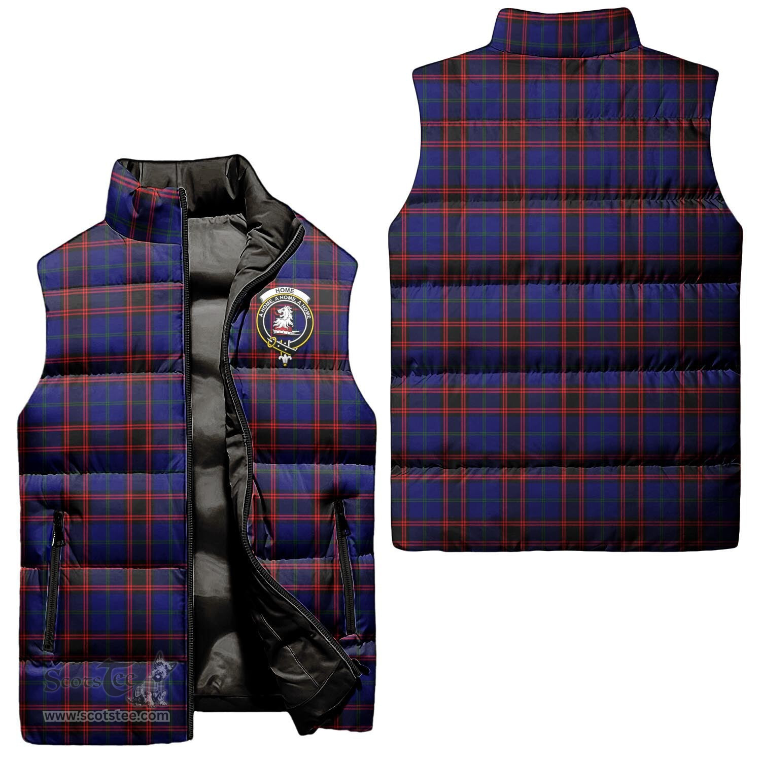 Scottish Home Modern Clan Tartan Puffer Vest, Family Crest Plaid Sleeveless Down Jacket Scottish Plaid Tartan Plaid - ScotsTee - scotstee.com