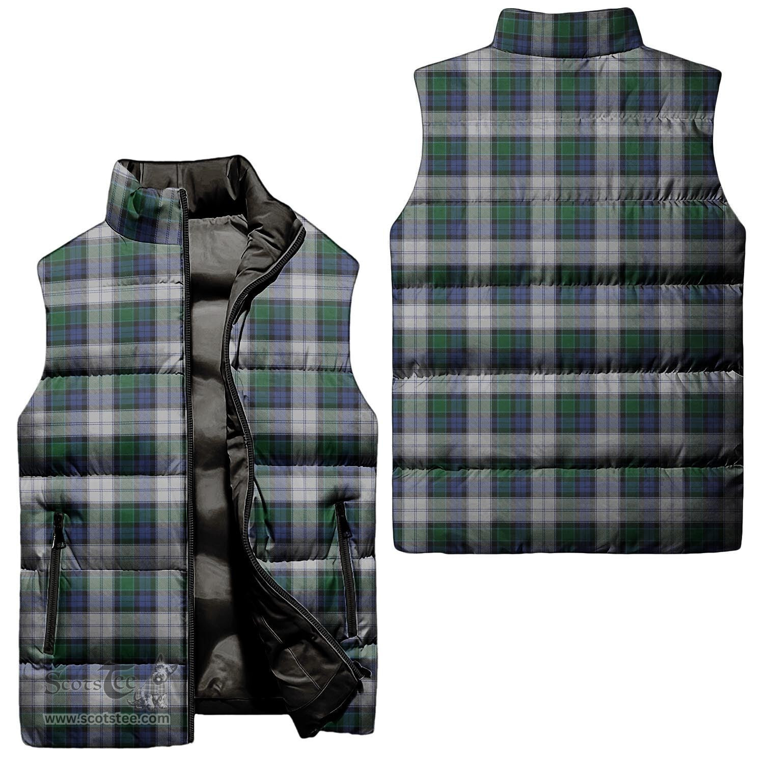 Scottish Graham Dress Tartan Tartan Puffer Vest, Tartan Plaid Sleeveless Down Jacket Scottish Plaid Tartan Plaid - ScotsTee - scotstee.com